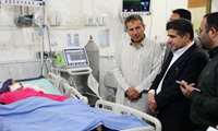 عیادت رئیس دانشگاه علوم پزشکی بهمراه فرماندار از دانش آموزان مجروح حادثه واژگونی 